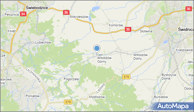 mapa Witoszów Górny, Witoszów Górny na mapie Targeo